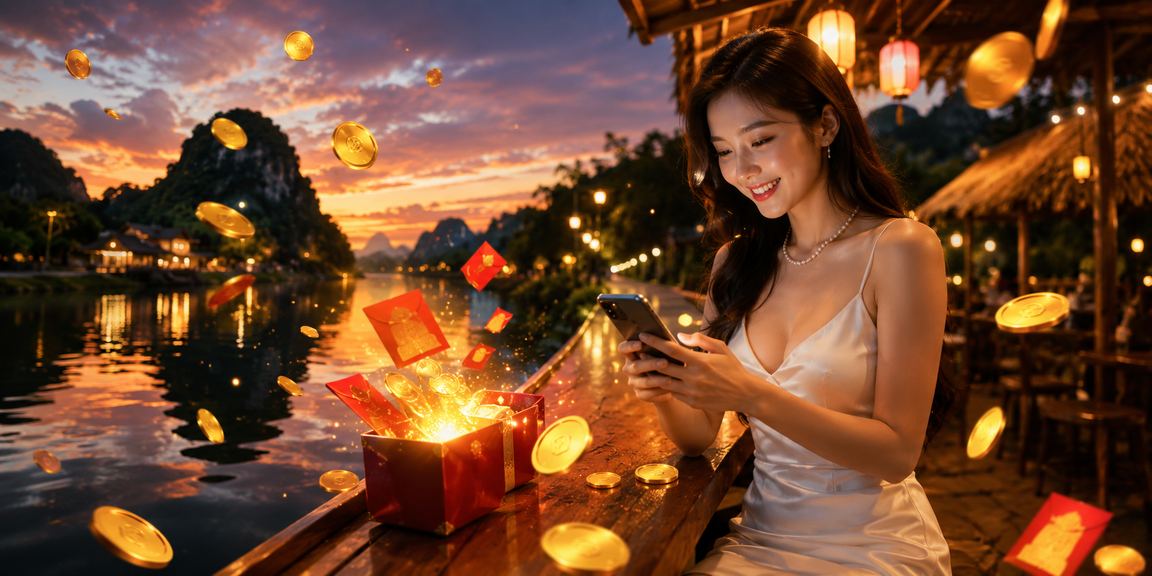 Không gian casino Việt Nam hiện đại với ánh đèn lung linh và không khí giải trí sôi động